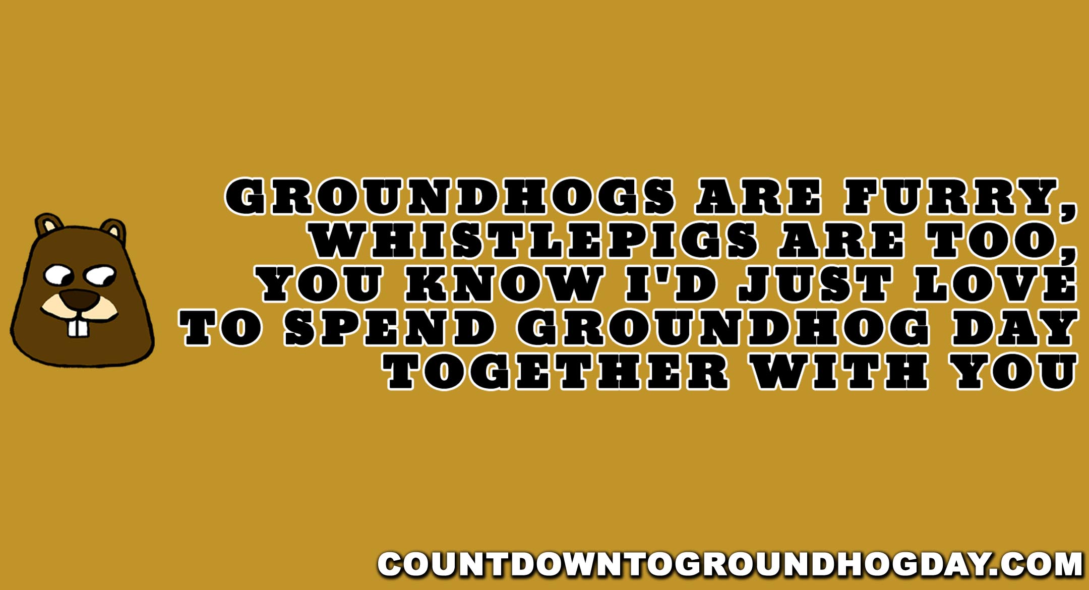 groundhogs are furry, whistlepigs are too, you know I'd just love to spend groundhog day together with you