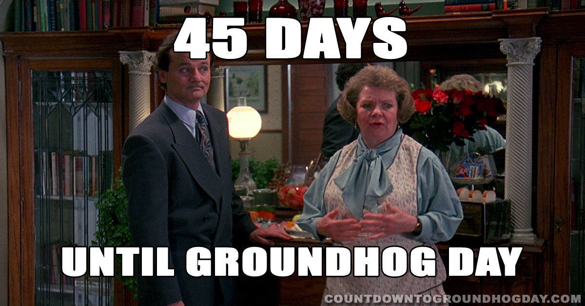 45 days until Groundhog Day 2021