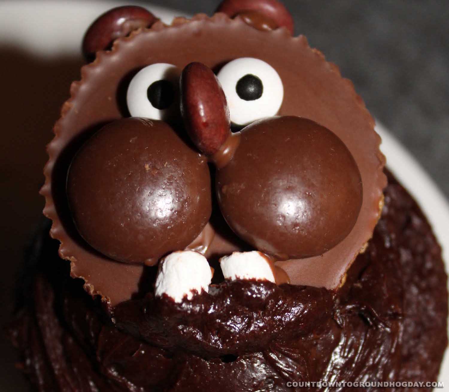 Groundhog cupcake