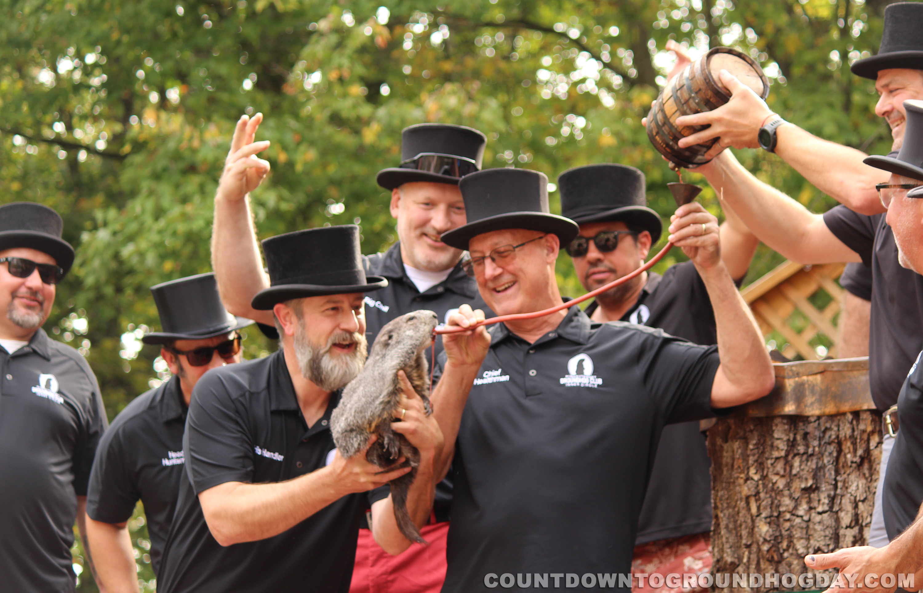 Punxsutawney Phil sips the Elixir of Life