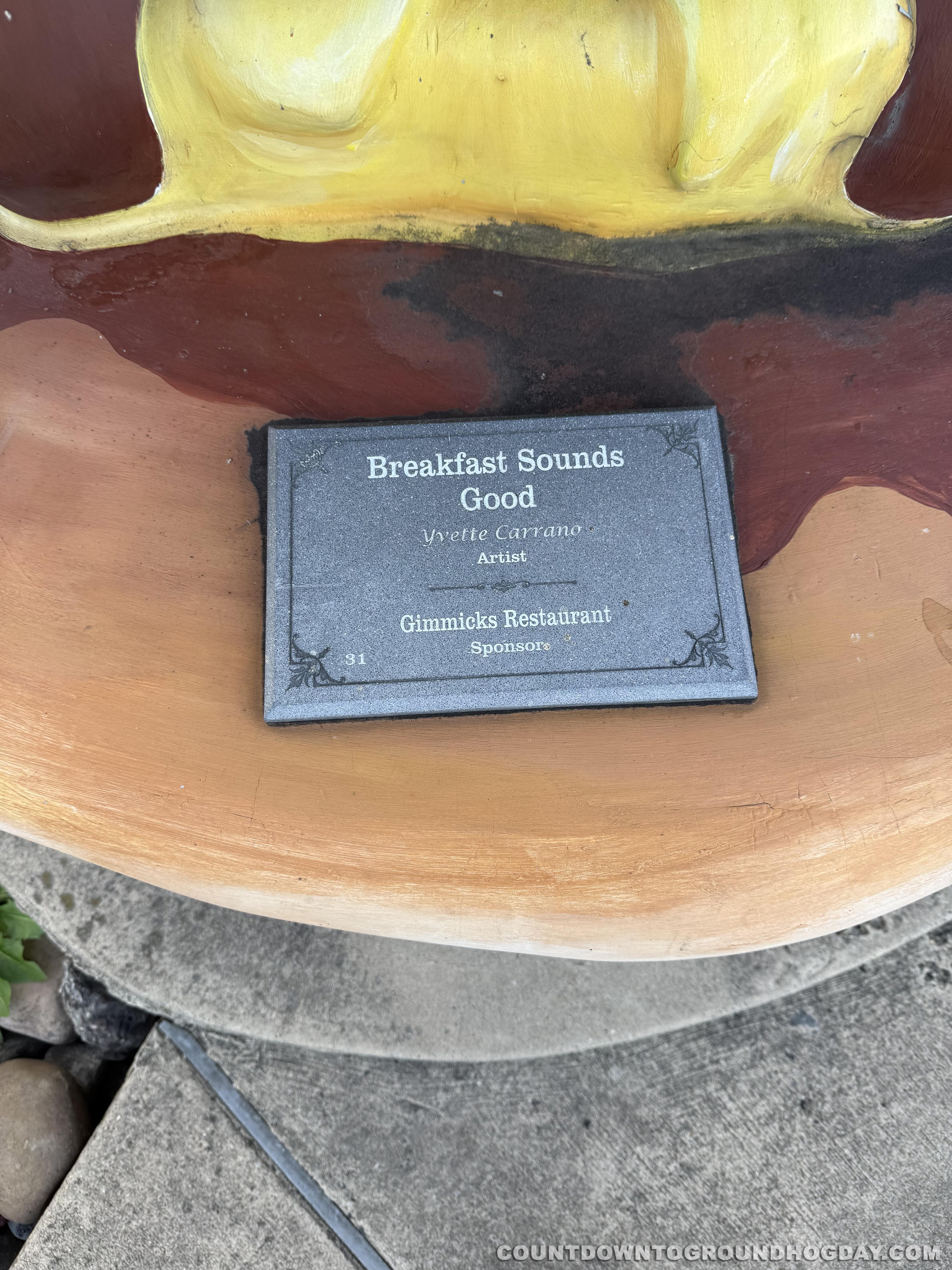 'Breakfast Sounds Good' plaque