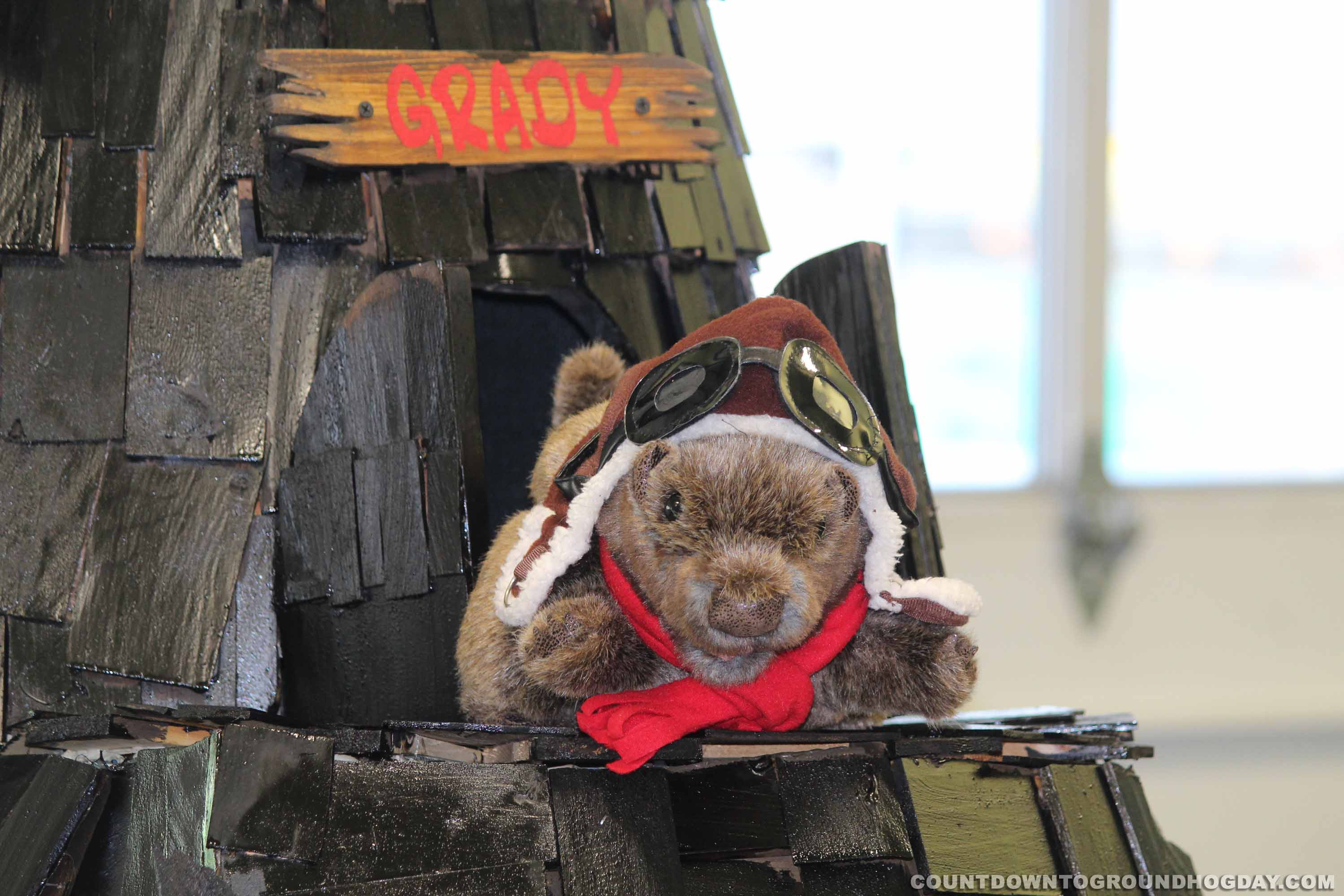 Mt. Gretna Grady looks, but does not see his shadow